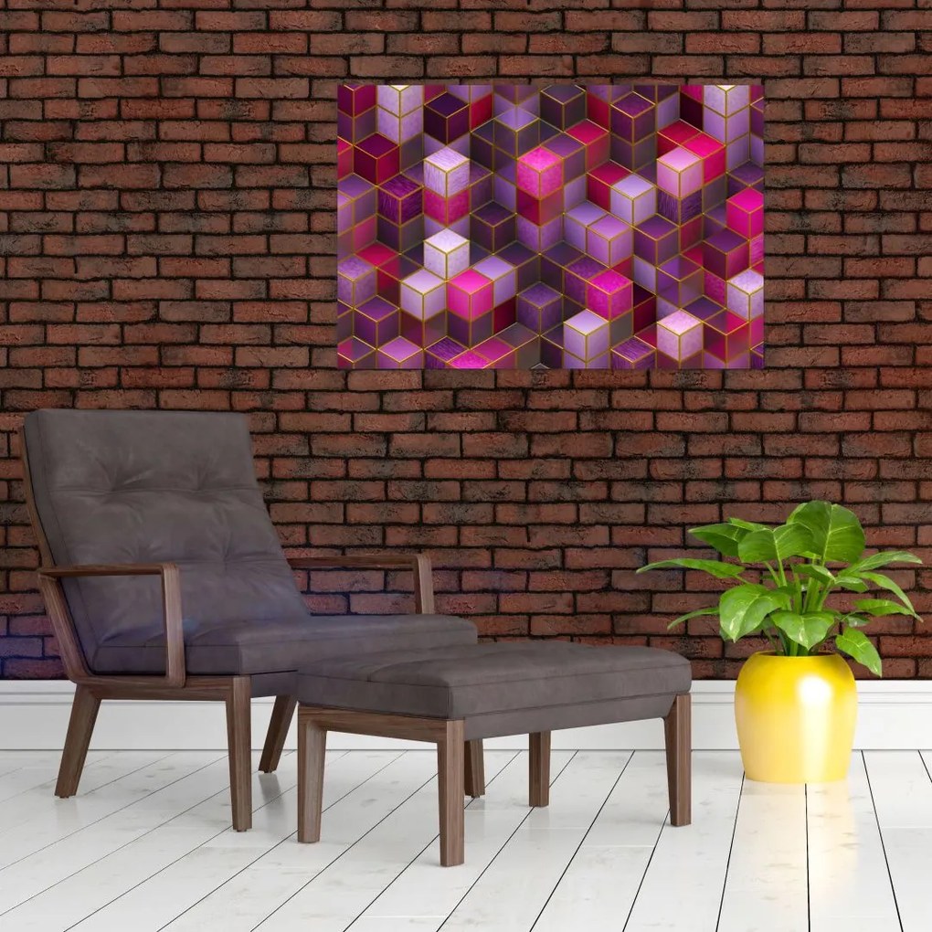 Tablou - Cuburi violet (90x60 cm)