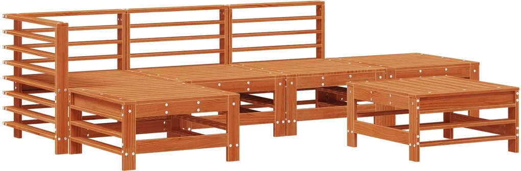 vidaXL Set de lounge pentru grădină 5 pcs Maro Ceară Lemn masiv de pin
