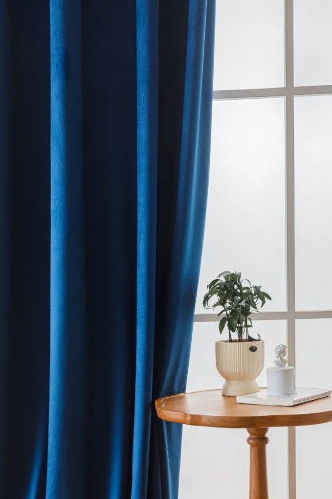 Draperie din catifea Culoare albastru regal, VELVET 140x250 cm Agatat: Rejansa