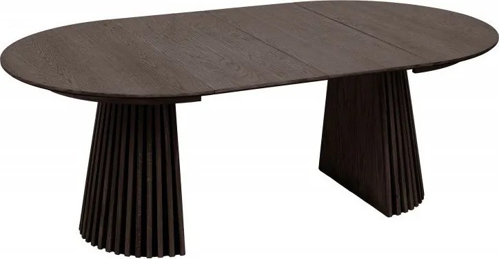 Masa rotunda extensibila Valhalla Wood 120-200cm, stejar inchis