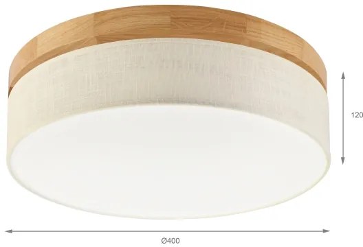 Brilagi - Plafonieră LED BELLADONNA, 36 W, 230 V, Ø 40 cm, crem/stejar