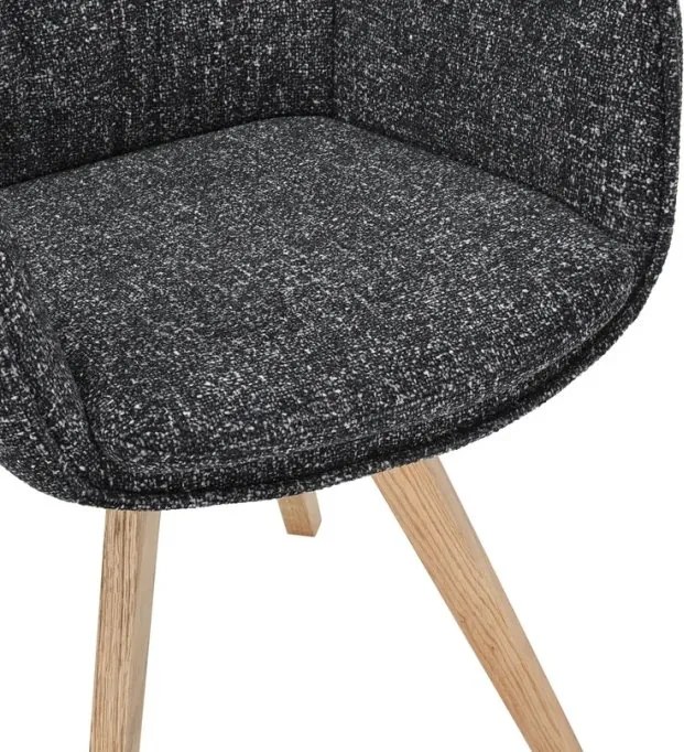 Set de 2 scaune pivotante picioare din lemn VOGUE antracit
