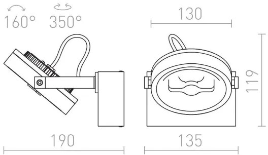 Spot LED de perete KELLY LED/12W/230V RED-Design Rendl-R12332