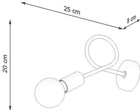 Lampă de perete Sollux SL.1433 LOOP 1xE27/15W/230V negru