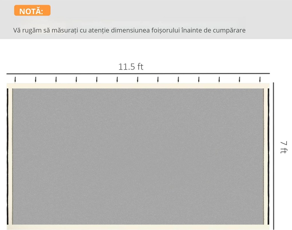 Outsunny Plasă Anti-Țânțari pentru Foișor, Perdele Universale cu Balamale, 352x207cm, Negru și Bej | Aosom Romania