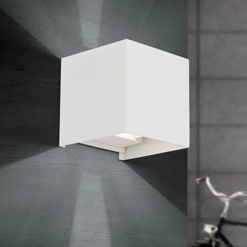 Aplica LED de exterior design modern ambiental IP54 Cube alba