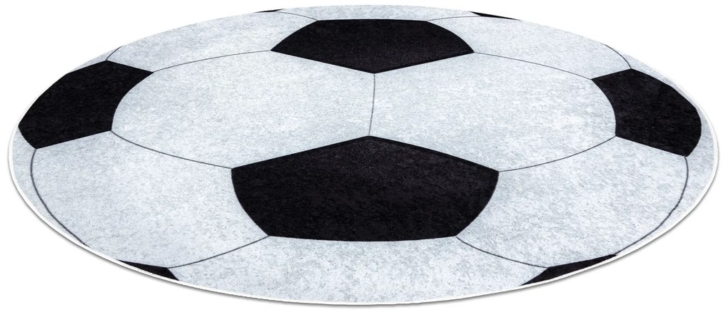 JUNIOR 51553.802 cerc covor lavabil Fotbal pentru copii anti-alunecare - negru / alb