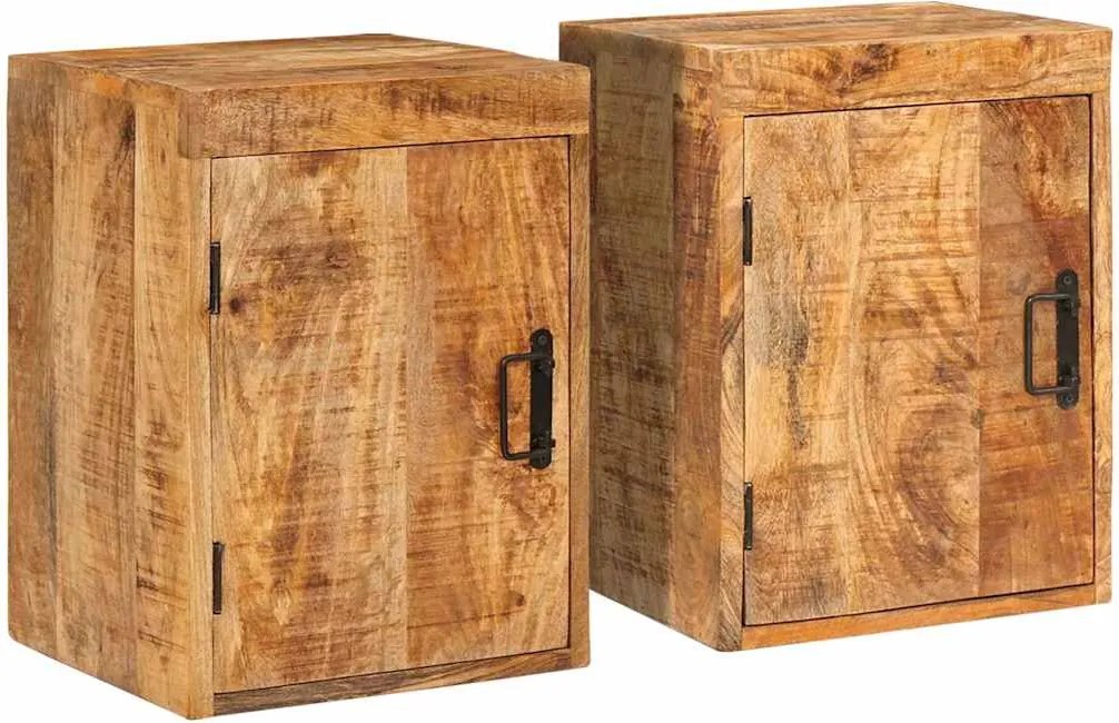 vidaXL Noptieră 2 pcs Maro 35 x 33 x 48 cm Lemn de mango solid