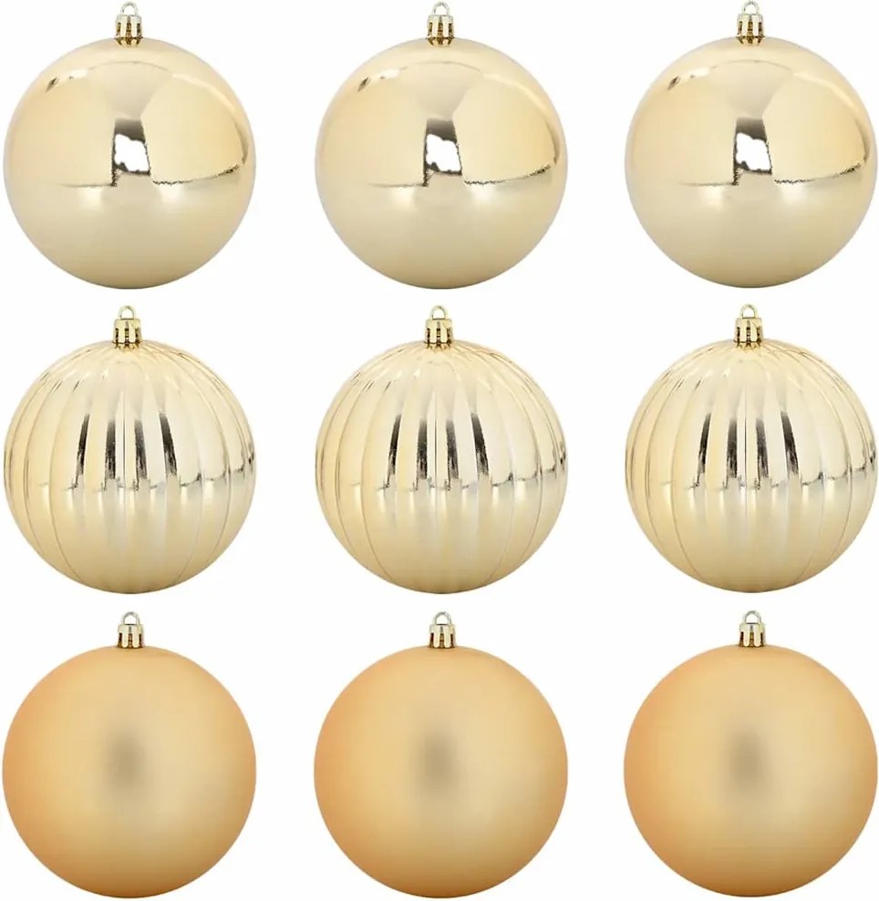 vidaXL Set de globuri de Crăciun XL 9 pcs Auriu Plastic