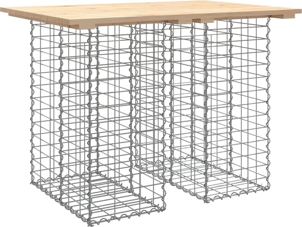 vidaXL Masă de grădină cu gabioane, 100x70x72 cm, lemn masiv de pin