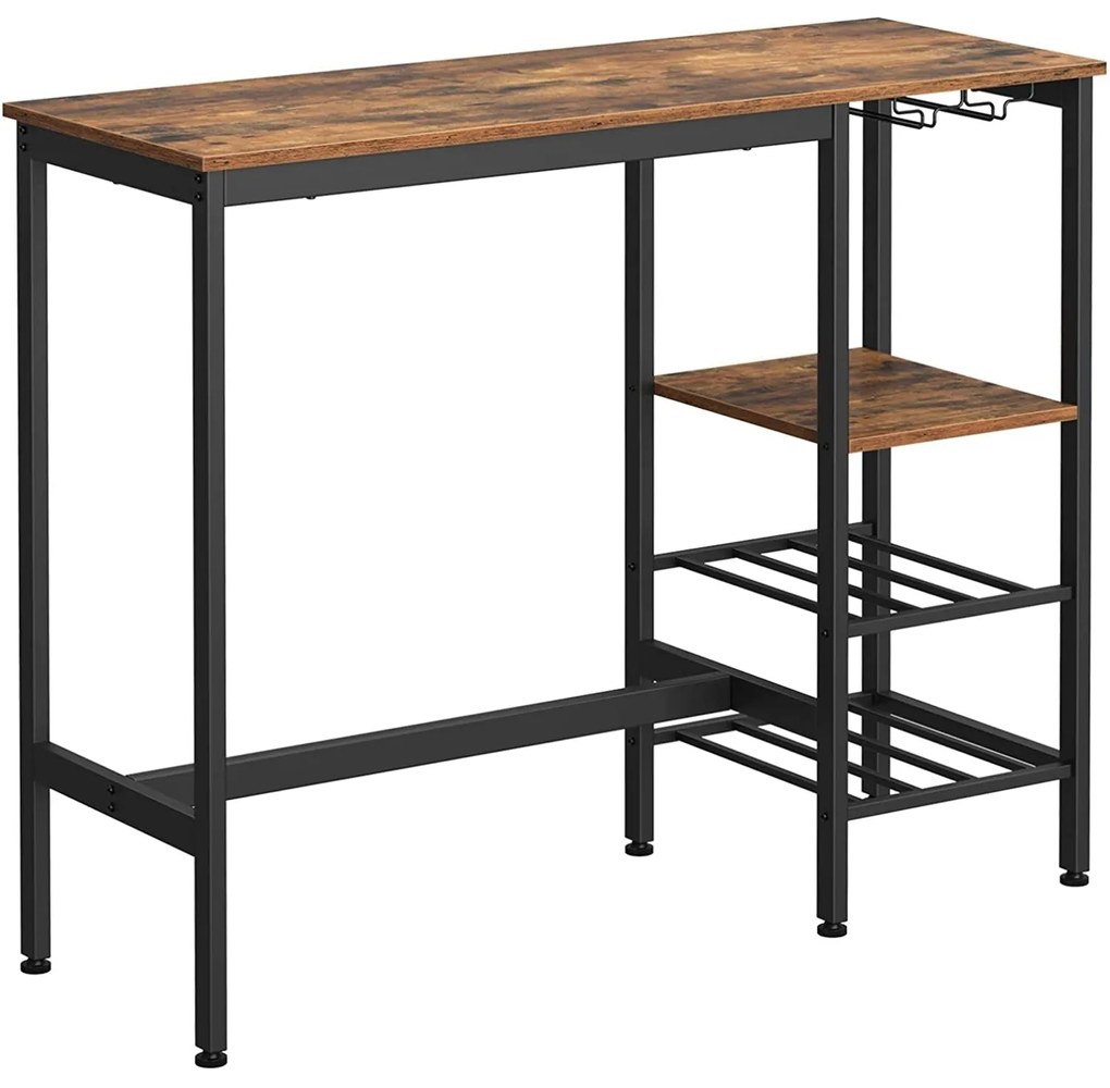 Masa de bar, masa inalta cu suport pahar de vin si suport sticle 110 x 90 x 40 cm