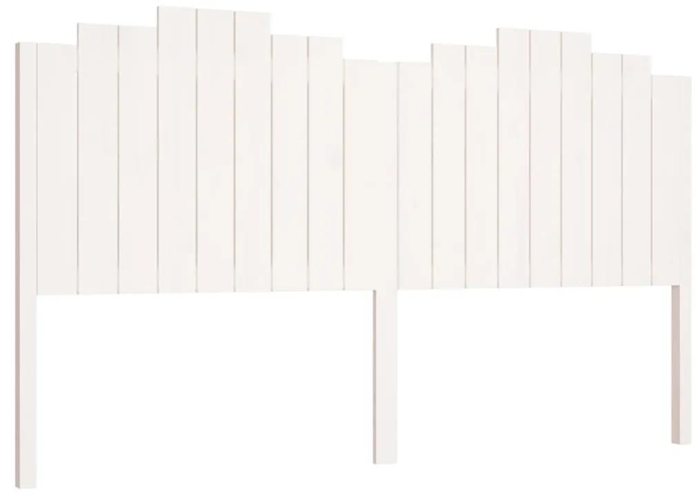 Tablie de pat, alb, 186x4x110 cm, lemn masiv de pin 1, Alb, 186 x 4 x 110 cm