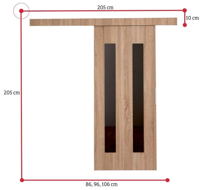 Supermobel Ușă glisantă STANDARD III, 106x205, wenge