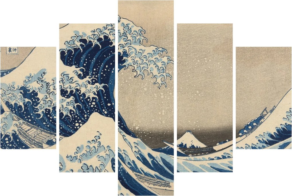 Tablou - Katsushika Hokusai, Under the Wave off Kanagawa, reproducere (150x105 cm)