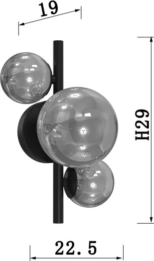 Aplică ONLI PALOMA 3xG9/10W/230V negru/fumuriu