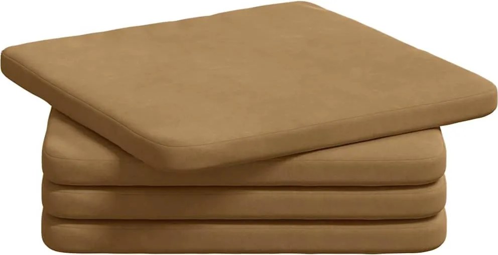 vidaXL Perne de Șezut 4 pcs Maro 40 x 40 x 3 cm Catifea