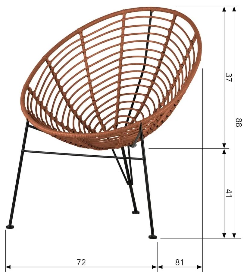 Fotoliu WOOOD Jane, roșu
