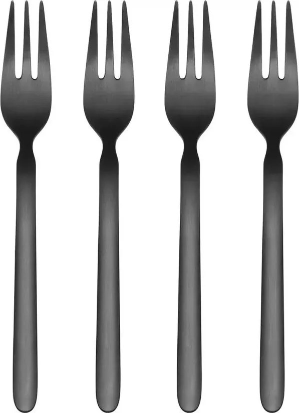 Furculițe pentru desert negre din oțel inoxidabil 4 buc. pentru 4 persoane Stella – Blomus