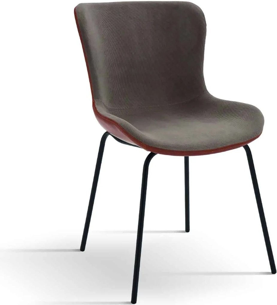 Scaun TEMPO, tesatura si piele ecologica - NEGRU - BEJ
