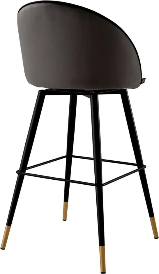 Set de 2 scaune de bar pivotante, design LUX, Bar Stool Cooper gri inchis