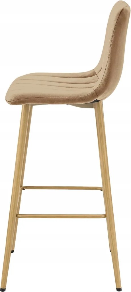 Scaun de bar POZZA VELVET, maro deschis