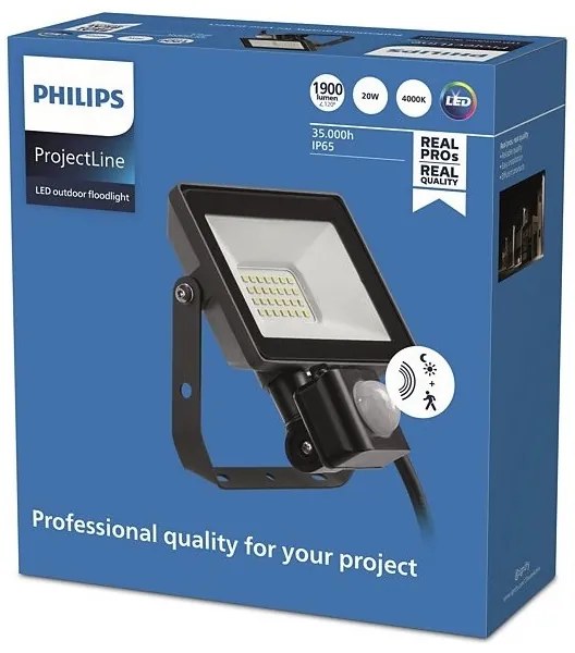 Proiector LED de exterior cu senzor PROJECTLINE LED/20W/230V IP65 4000K Philips