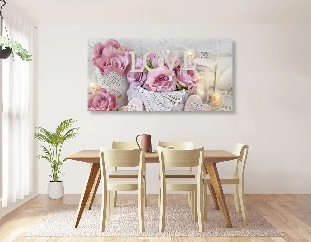 Tablou decor vintage cu inscripție Love