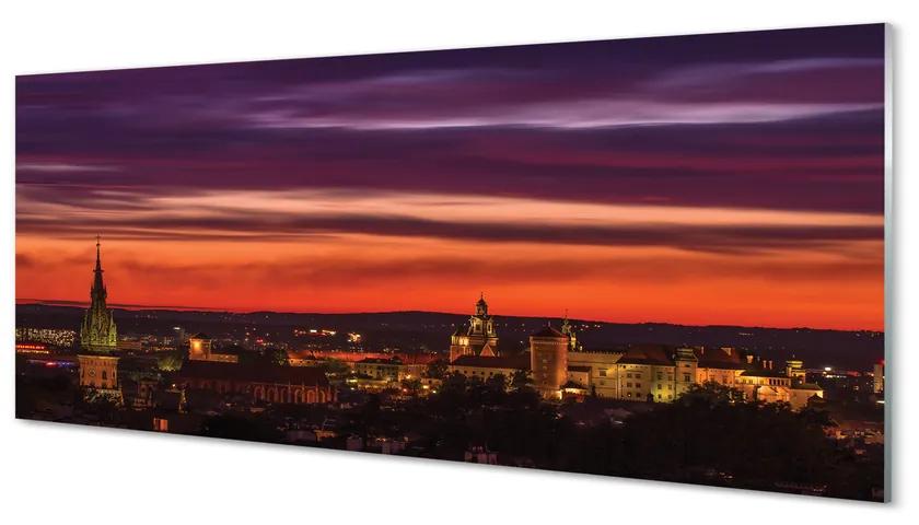 Tablouri acrilice panorama Cracovia noapte
