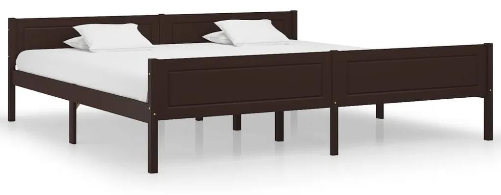 322123 vidaXL Cadru de pat, maro închis, 200x200 cm, lemn masiv de pin