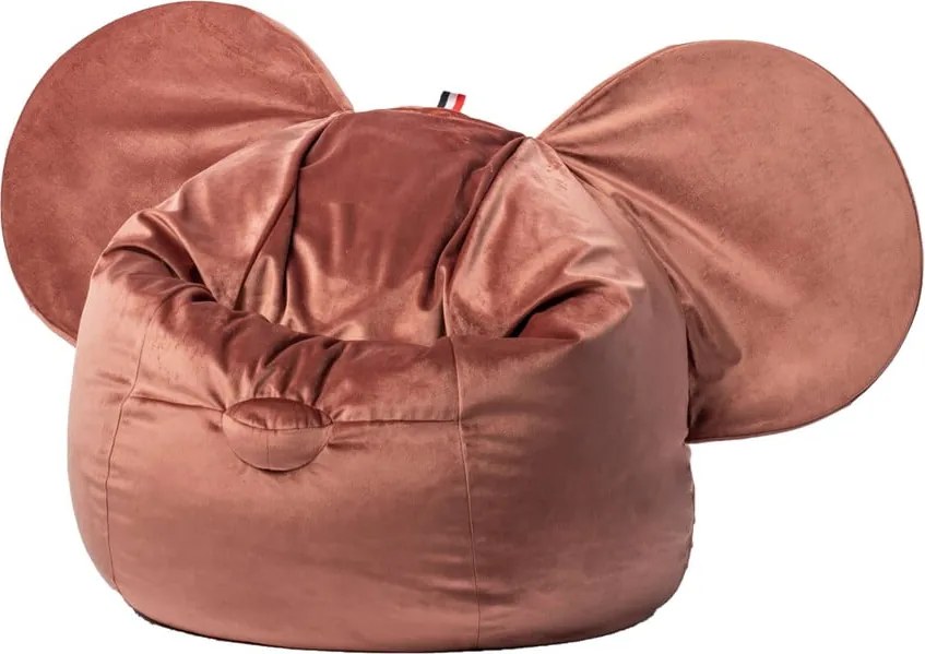 Fotoliu sac catifelat pentru copii The Brooklyn Kids Ears, roșu