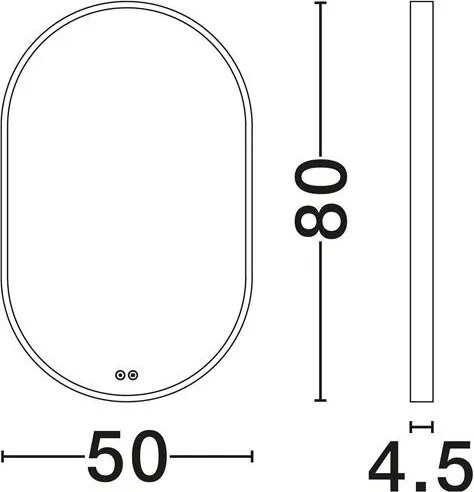 Oglinda cu iluminat LED pentru baie IP44 ZELVA 50x80cm