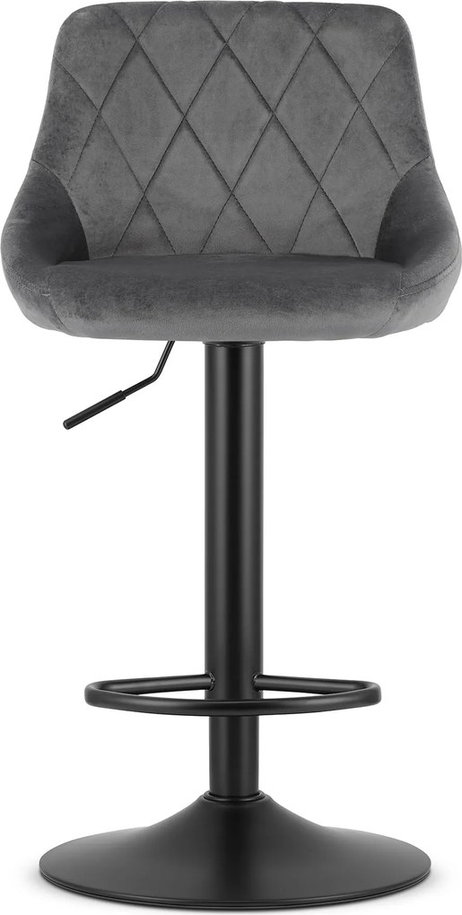 OFERTA Scaun de bar gri VELVET KAST cu picior negru II calitate