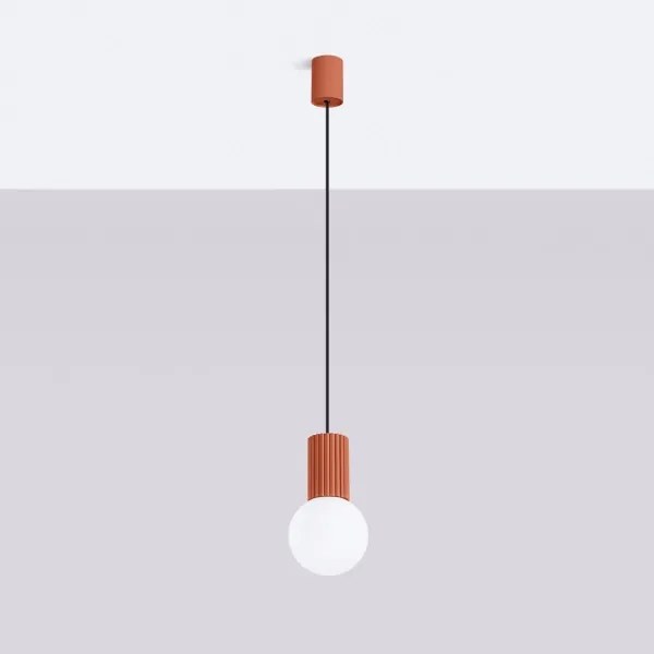 Lustră pe cablu Sollux SL.1729 HALO 1xG9/8W/230V d. 12 cm portocaliu