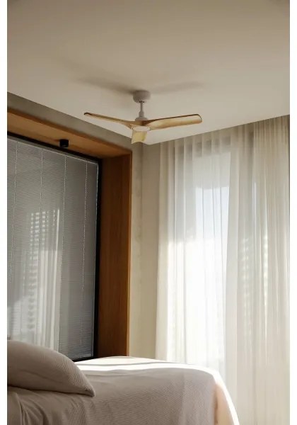 FARO 33805WT - Ventilator de tavan HEYWOOD lemn/alb Ø 90 cm WT + DO