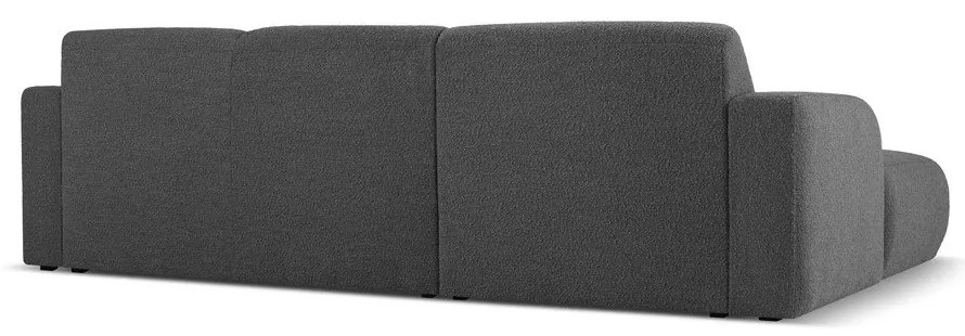 Colțar gri închis cu tapițerie din stofă bouclé (colț stânga) Molino – Micadoni Home