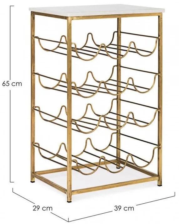 Masuta de cafea aurie din marmura si metal, 39x29x65 cm, Marble Bizzotto