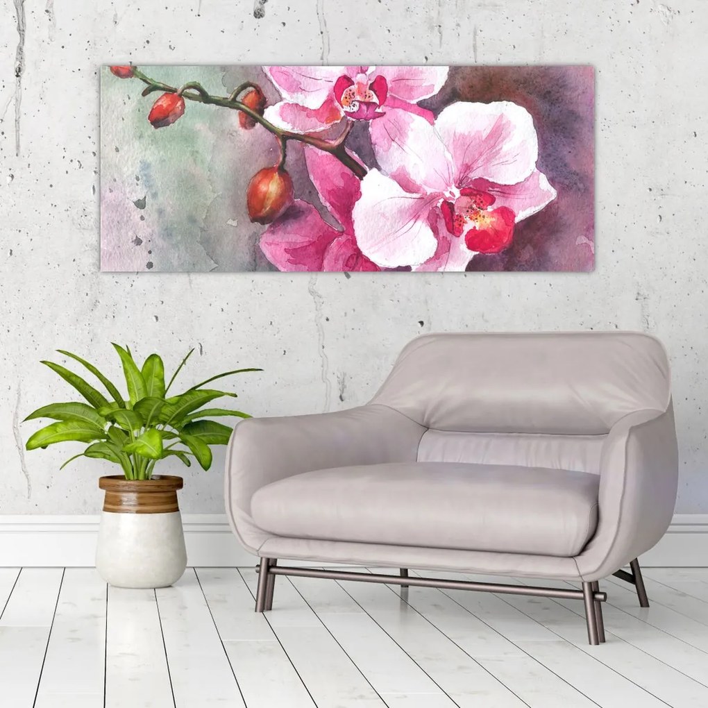 Tablou - Orhidee, acvariu (120x50 cm)