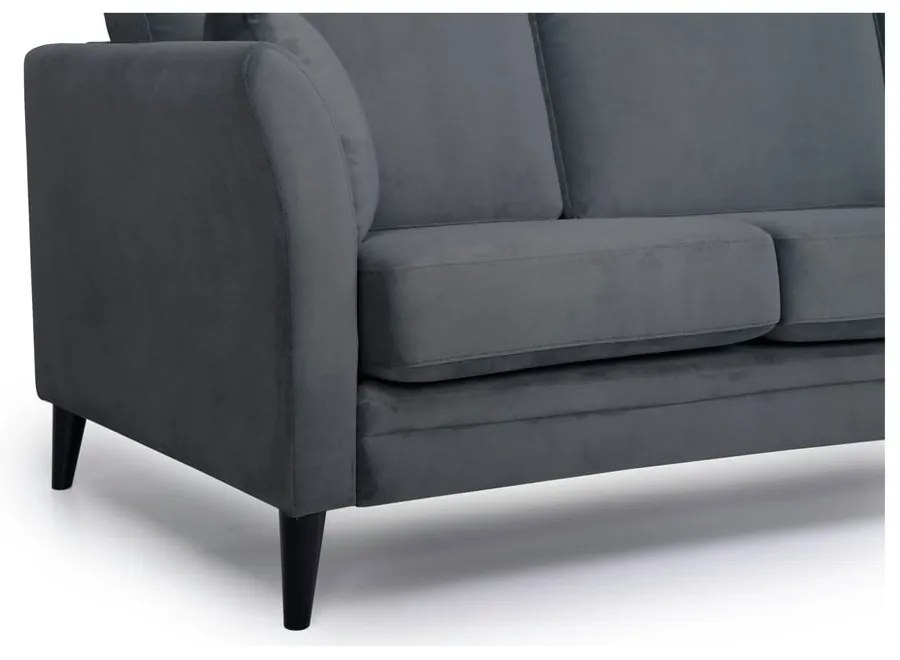 Canapea gri din catifea 237 cm Eden - Scandic