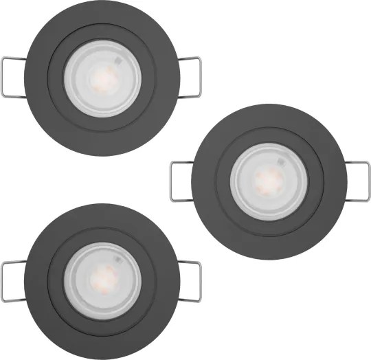 Eglo 902265 - Set 3x spoturi LED încastrate BARRANCO LED/4,8W/230V negru