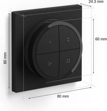 Philips Hue TAP DO cu întrerupător, 1xCR2032, negru