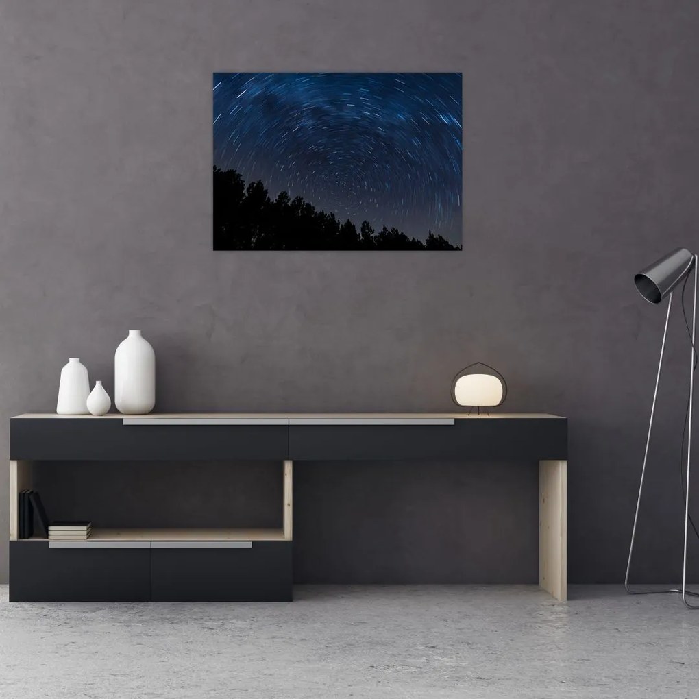 Tablou pe sticlă cu cerul nocturn (70x50 cm)