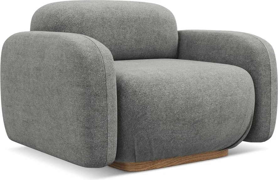 Modul pentru canapea modulară gri cu tapițerie din țesătură bouclé Ailani – Makamii