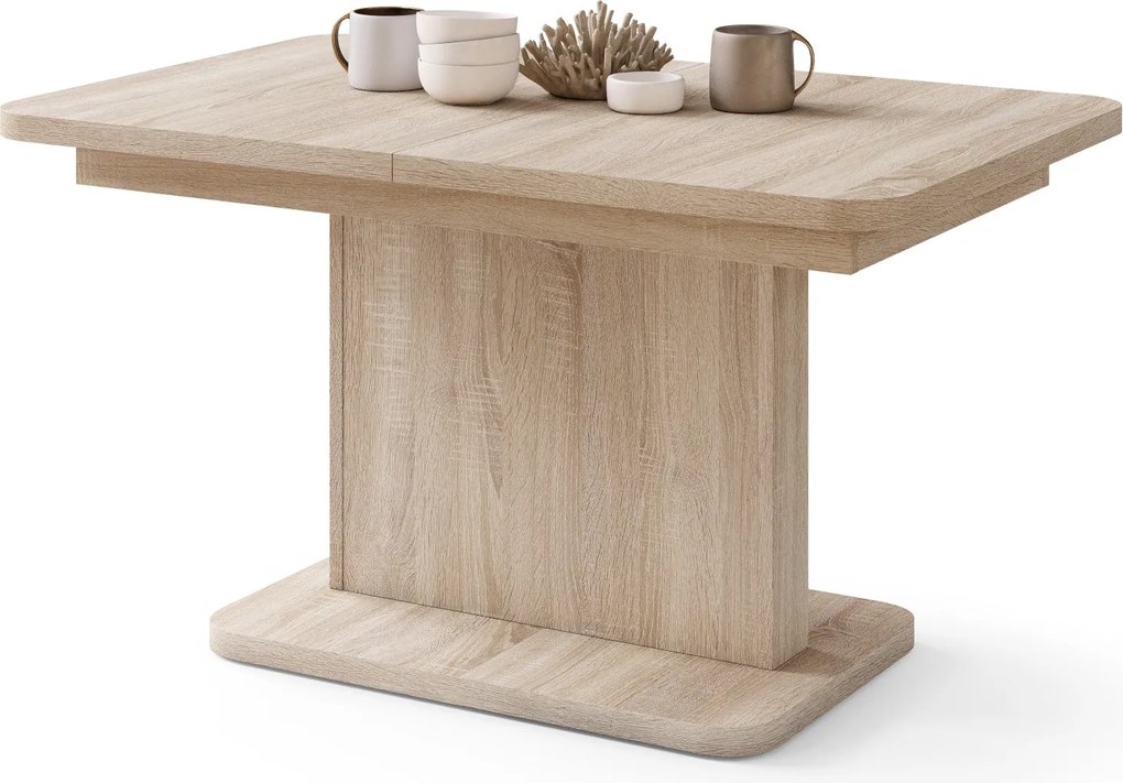 Mazzoni ASTON MINI-Z Stejar Sonoma - MĂSUȚĂ DE CAFEA MODERNĂ EXTENSIBILĂ REGLABILĂ PE ÎNĂLȚIME MASĂ TRANSFORMABILĂ