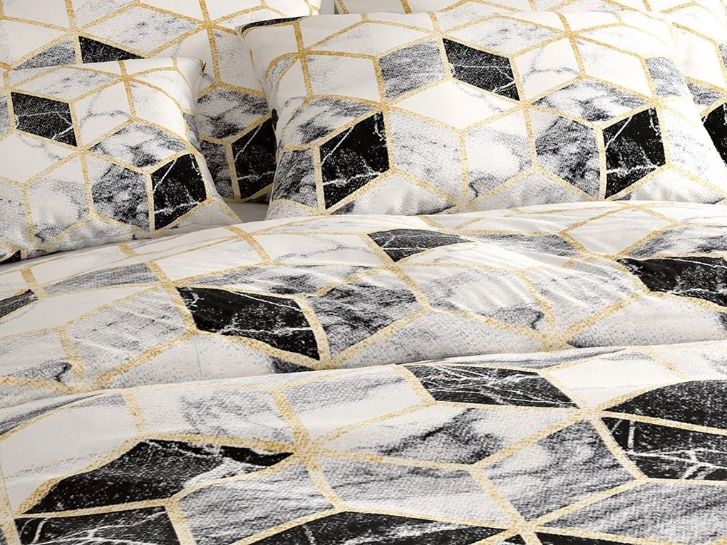 Lenjerie de pat din bumbac ATHENA POLY negru Dimensiune lenjerie de pat: 2 buc 70 x 90 cm | 200 x 220 cm