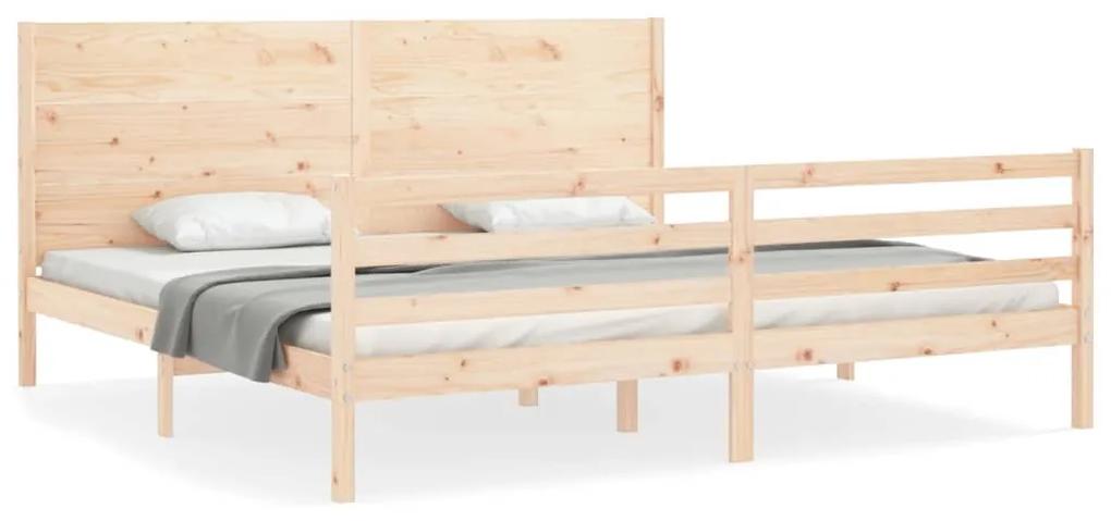 3194651 vidaXL Cadru de pat cu tăblie Super King Size, lemn masiv