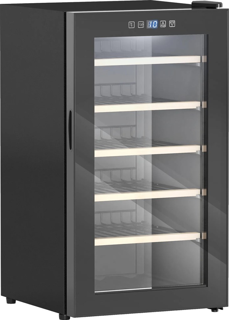 HOMCOM Frigider Vin pentru 41 de Sticle cu Temperatură Reglabilă Negru | Aosom Romania