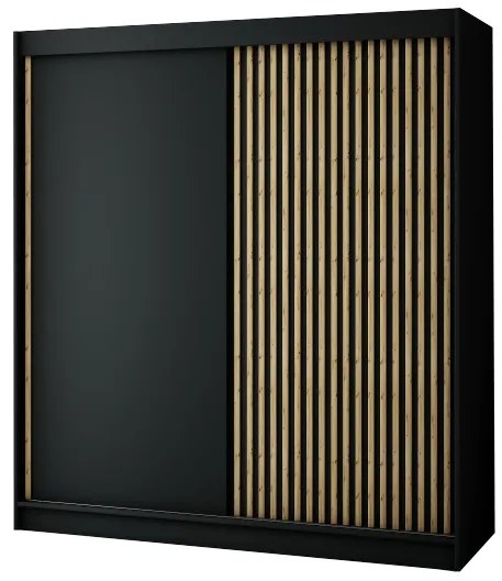 Dulap de haine 200 cm Ladonna (negru mat). 1045678