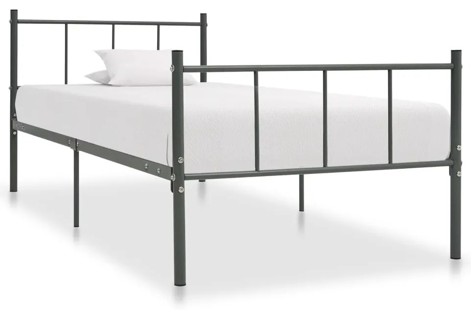 284643 vidaXL Cadru de pat, gri, 90 x 200 cm, metal