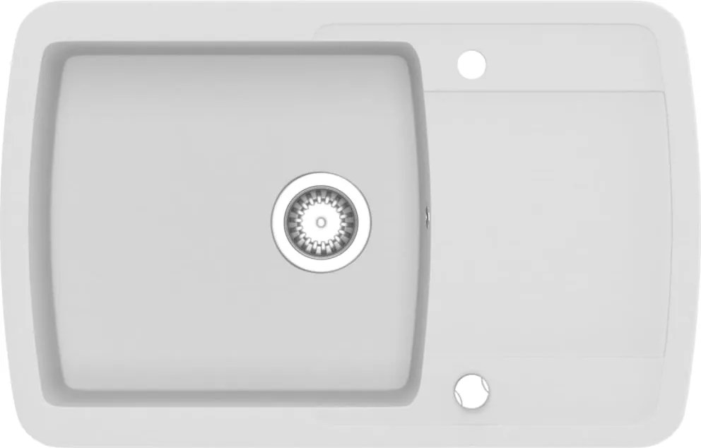 vidaXL Chiuvetă de bucătărie din granit, alb, un bazin