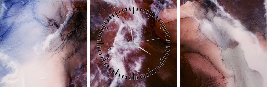 Tablou - Marmură violet N⁰3 (cu ceas) (90x30 cm)